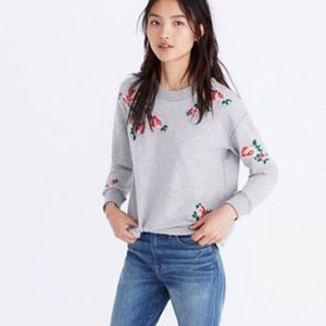 Mile(s) by Madewell embroidered cutoff sweatshirt